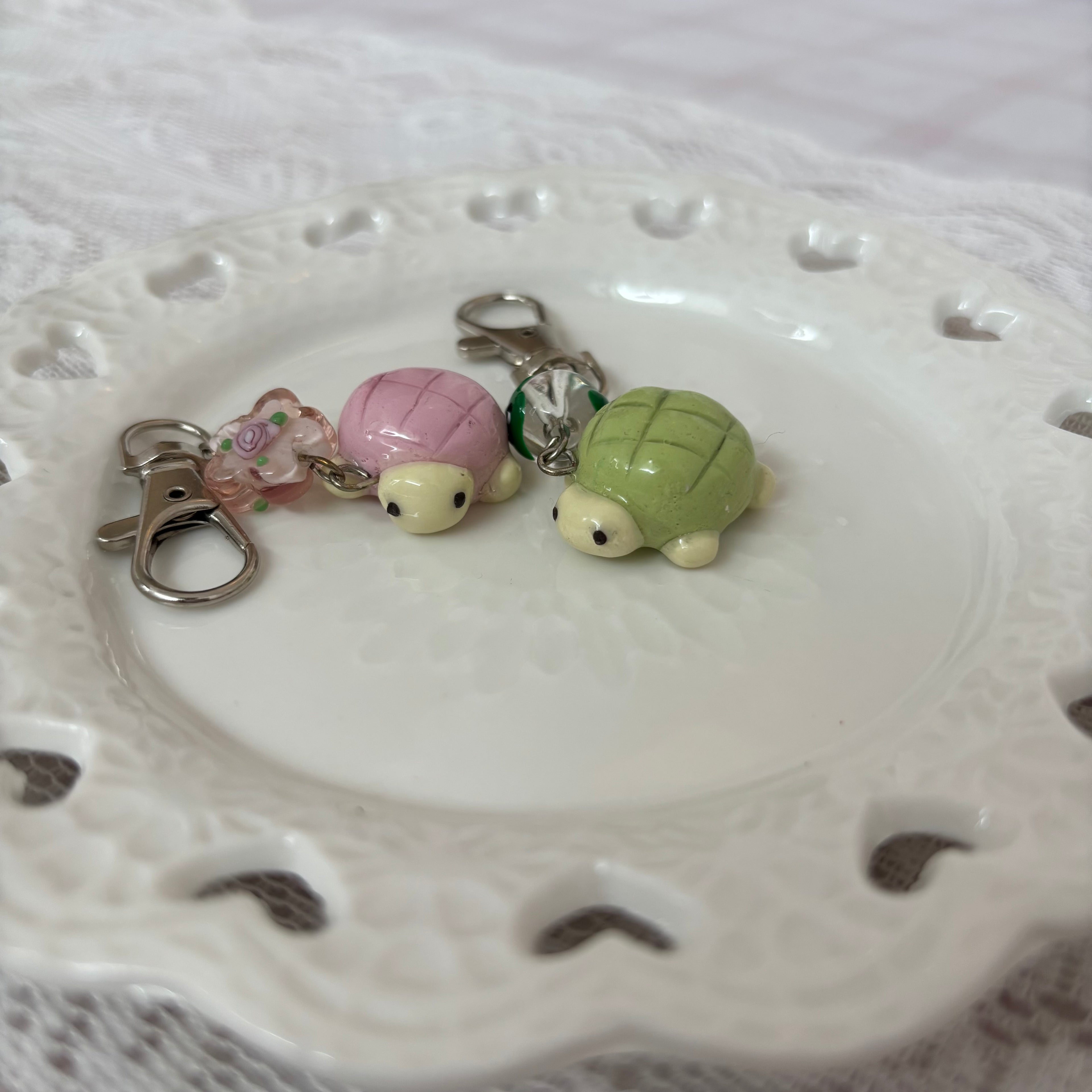 melonpan turtle keychains ⋆˚꩜｡