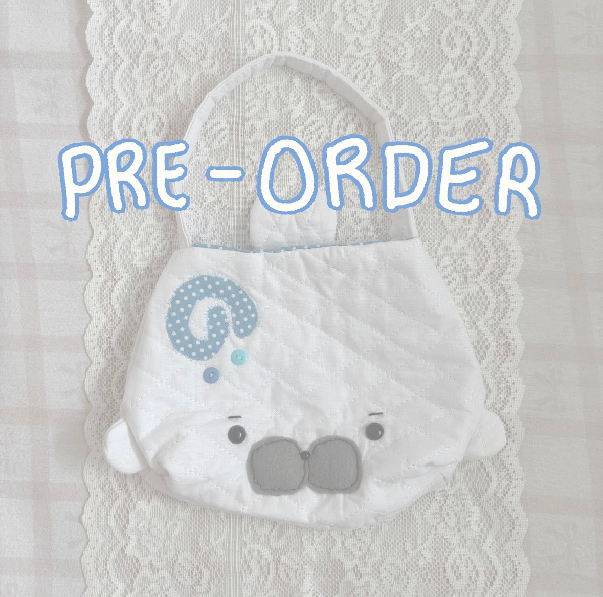 PRE–ORDER small white seal tote (•⩊• っ)3