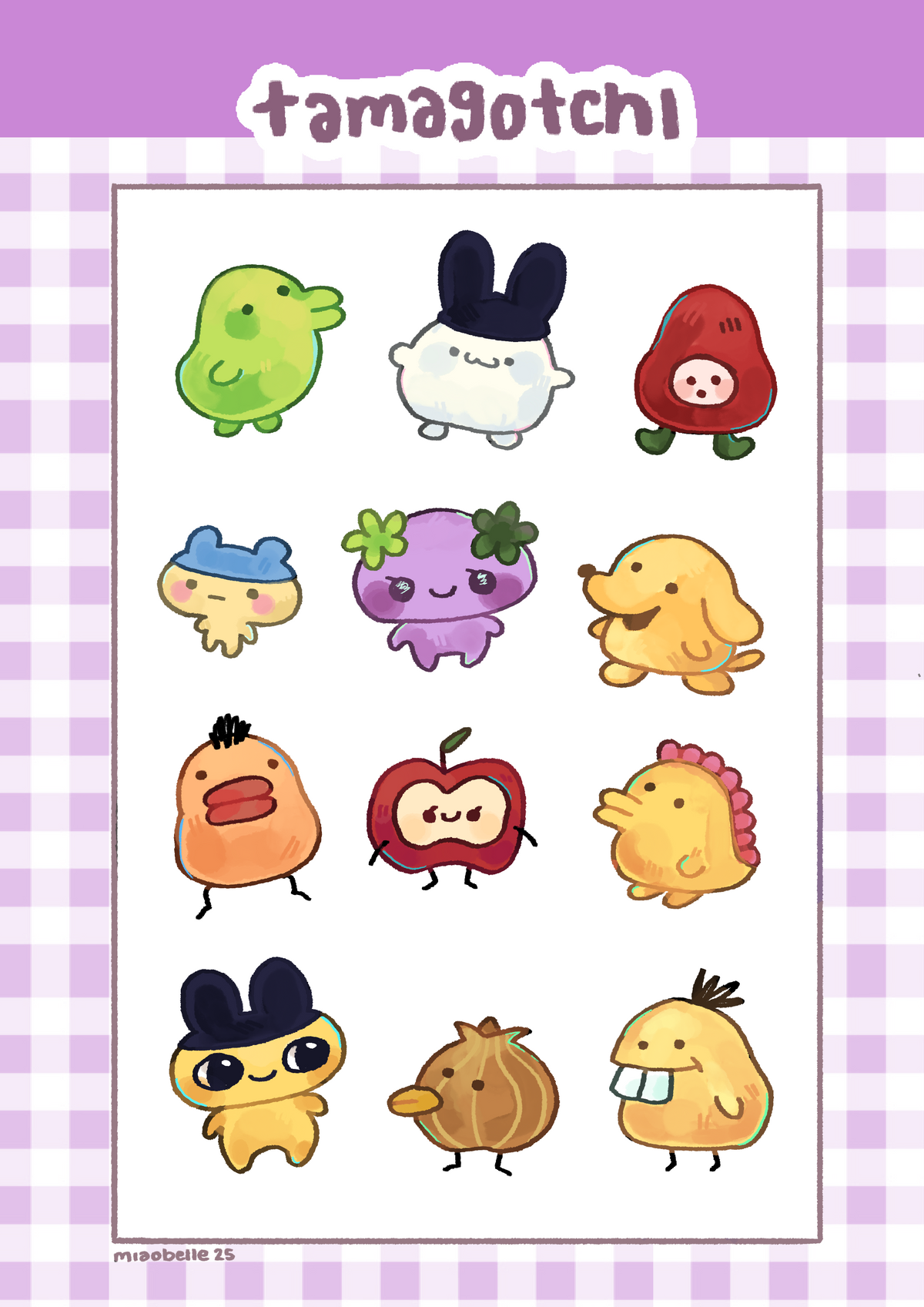 🐣 tamagotchi sticker sheet