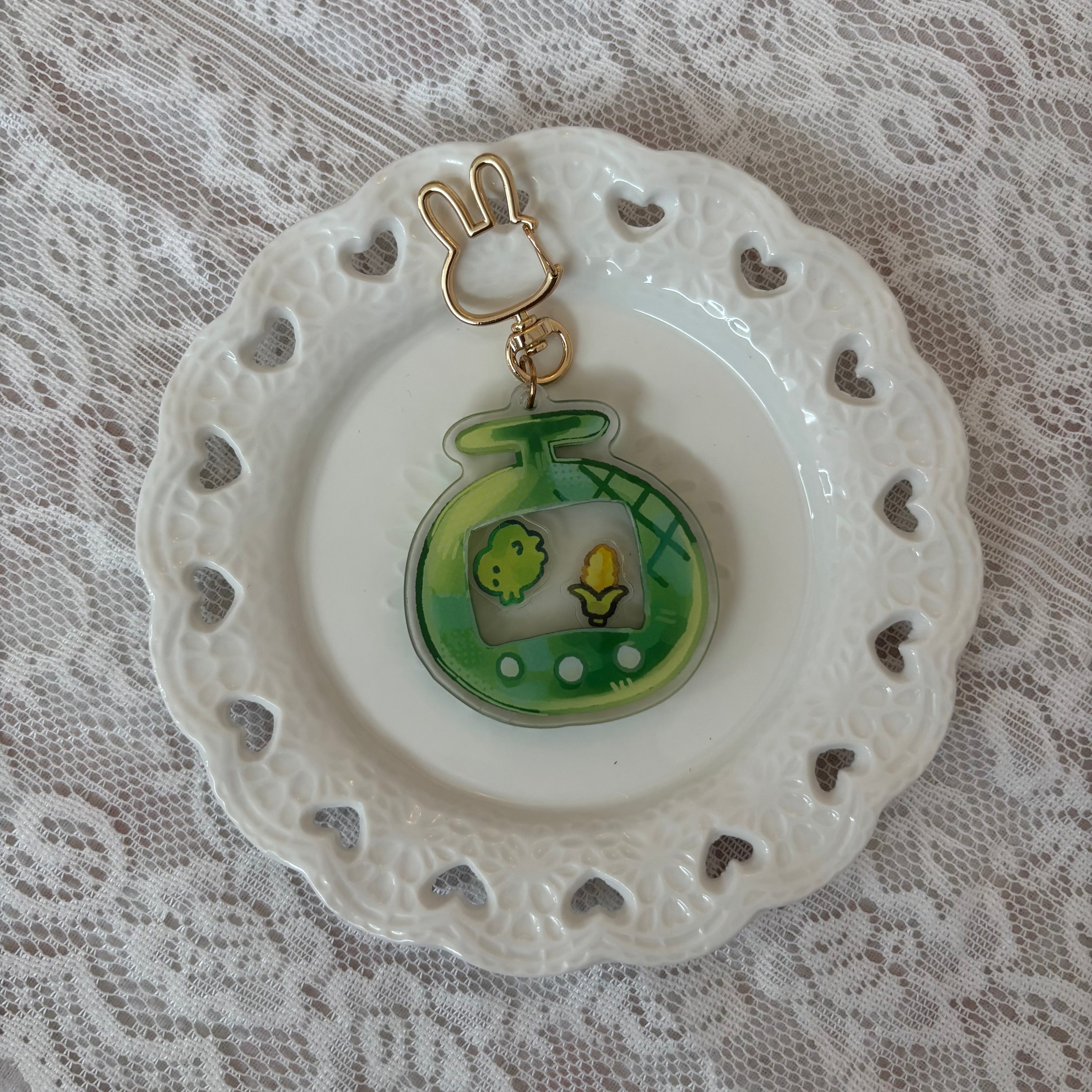 fruit tamagotchi keychain .𖥔 ݁ ˖
