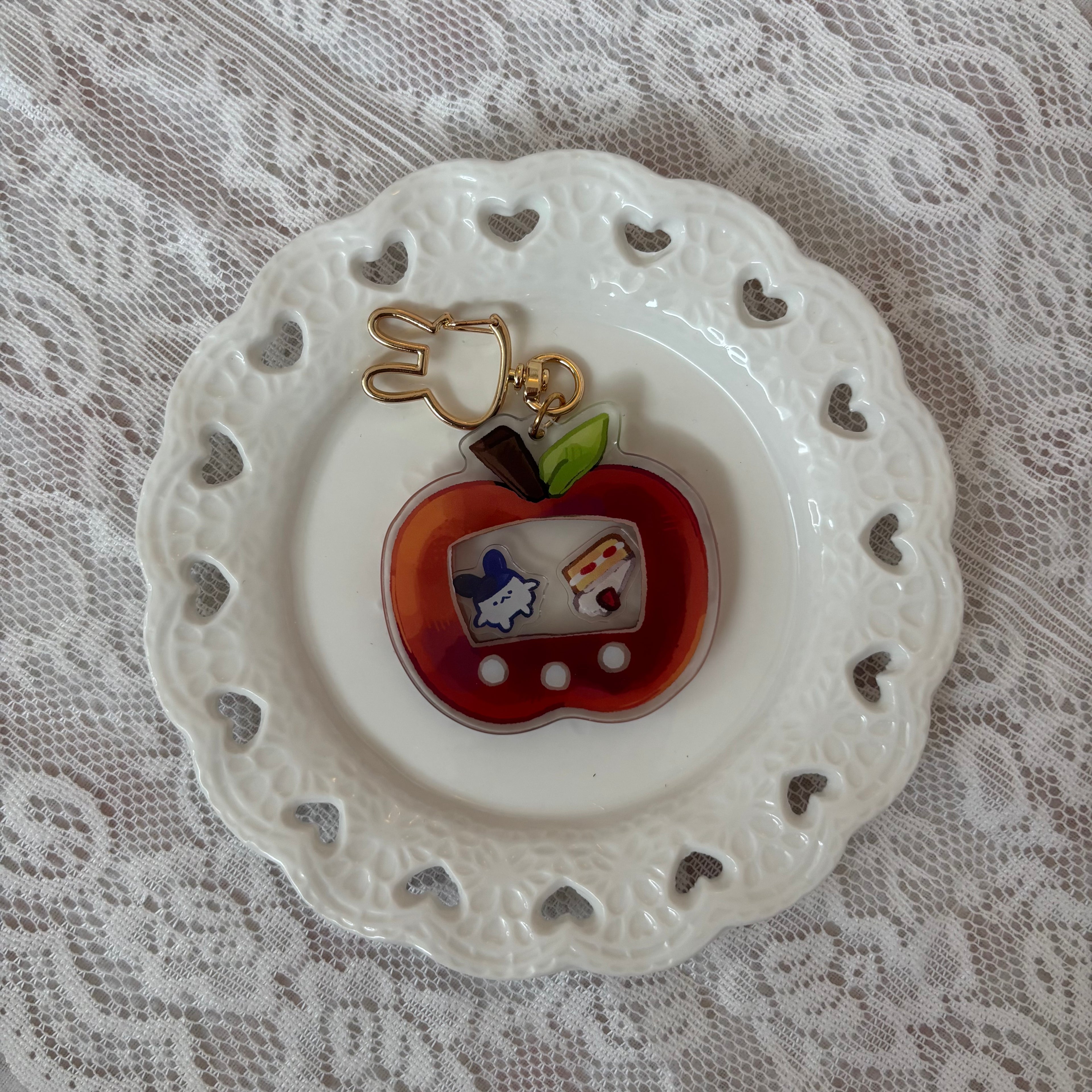fruit tamagotchi keychain .𖥔 ݁ ˖